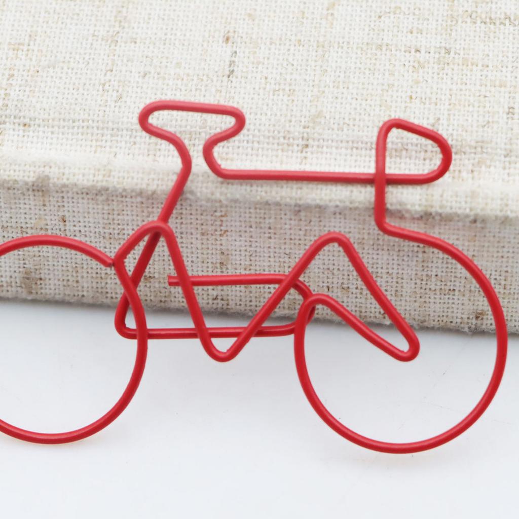 15Pcs Bike Shape Paper Clips Assorted Color Metal Paperclips File Paper Clamp Metal Bookmarks Clip for Office School