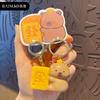 Cute Cute Pet CP Couple Keychain Chain Pendant Female Exquisite Resin Magnetic Doll Schoolbag Pendant