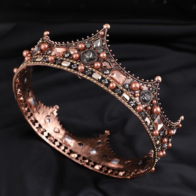 Women New Baroque Large Crystal Floral Crown For Kings Queens Tiaras Beauty Pageant Bride Wedding Hair Jewelry Accessories
