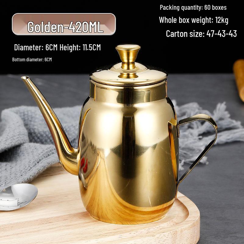 Stainless Steel Oil & Vinegar Pot with Lid for Kitchen & Restaurant Use