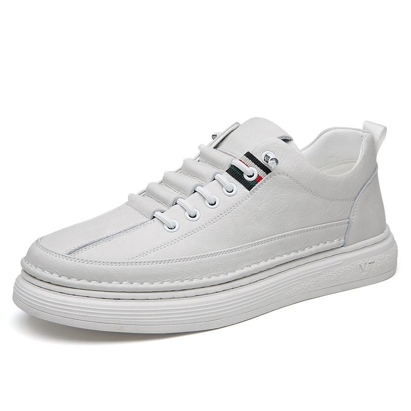 

Новая мужская повседневная кожаная обувь, мужская белая обувь из натуральной кожи, модный тренд, кеды с мягким верхом, спортивная мужская обувь 41