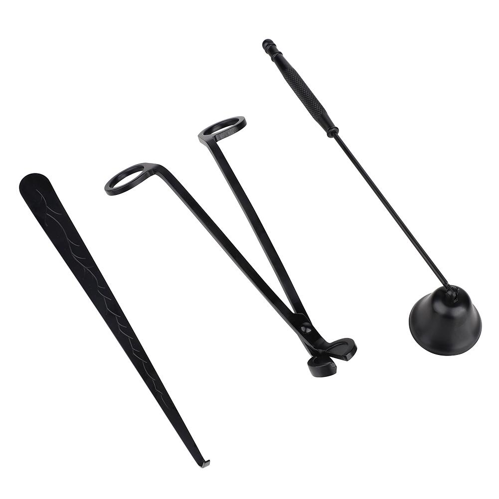3 Pcs Set Aromatherapy Candle Tools Candle Trimmer Snuffer Hook for Home Decoration Black