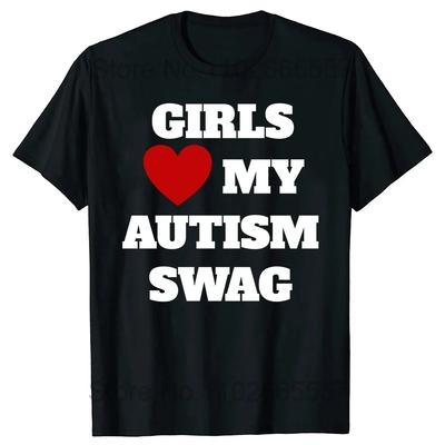 Τα Κορίτσια Αγαπούν το Autism Swag μου Αστεία Δώρα για Αυτιστικά Αγόρια Μπλούζες Ευαισθητοποίησης Γραφικά Streetwear Κοντομάνικα Ιδέες Δώρων T-shirt
