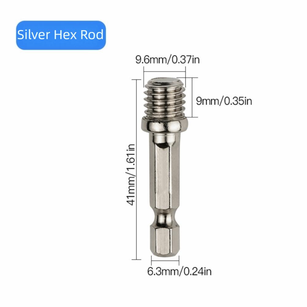 5pcs Threaded Design Hex Socket Adapter Hexagonal Socket Screw Shaft Converter  Woodworking Tasks