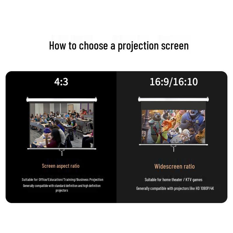 JINGMI S2 Manual Pull-Down Self-Locking Projection Screen