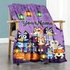 Bluey 90 Personalized Text Blanket Lightweight Personalized Blanket Soft Warm Cozy Throw For Office Chair Office Picnics Chair Ideal for All Seasons
