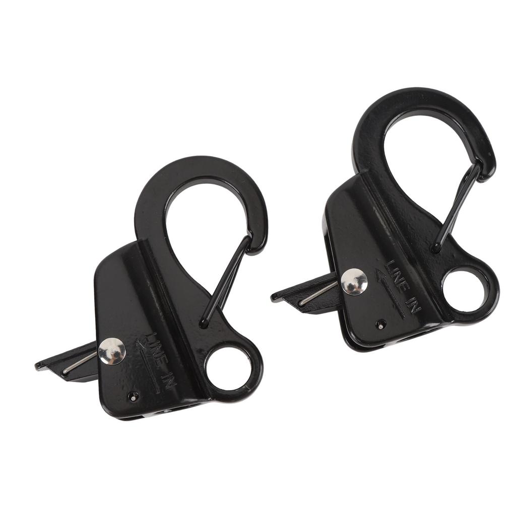 2PCS Boat Mudguard Clip Quick Release Stainless Steel Boat Bumper Hangers for 3 8in To 5 8in Rope Black