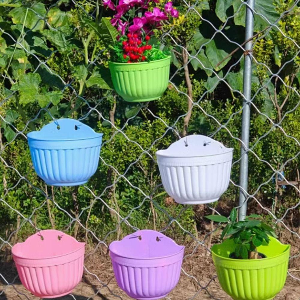 Colorful Flower Pot Wall Mounted Plants Rack Gift Plant Hanging Home Garden