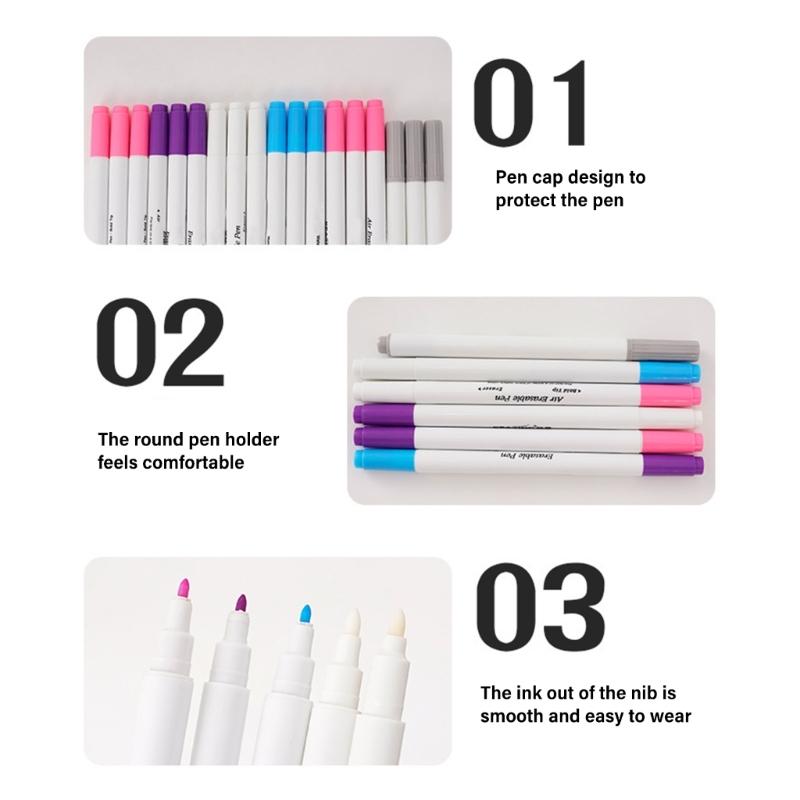 10x/Set Washable Fabric Marker Erasable Pen Sewing Fabric Markers Fabric Marker Pen Water Soluble Pen for Sewing