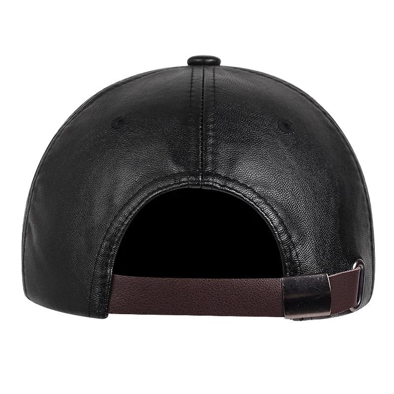 Unisex Solid Color Leather Baseball Caps Spring and Autumn Outdoor Adjustable Casual Hats Hip Hop Hat Sunscreen Hat