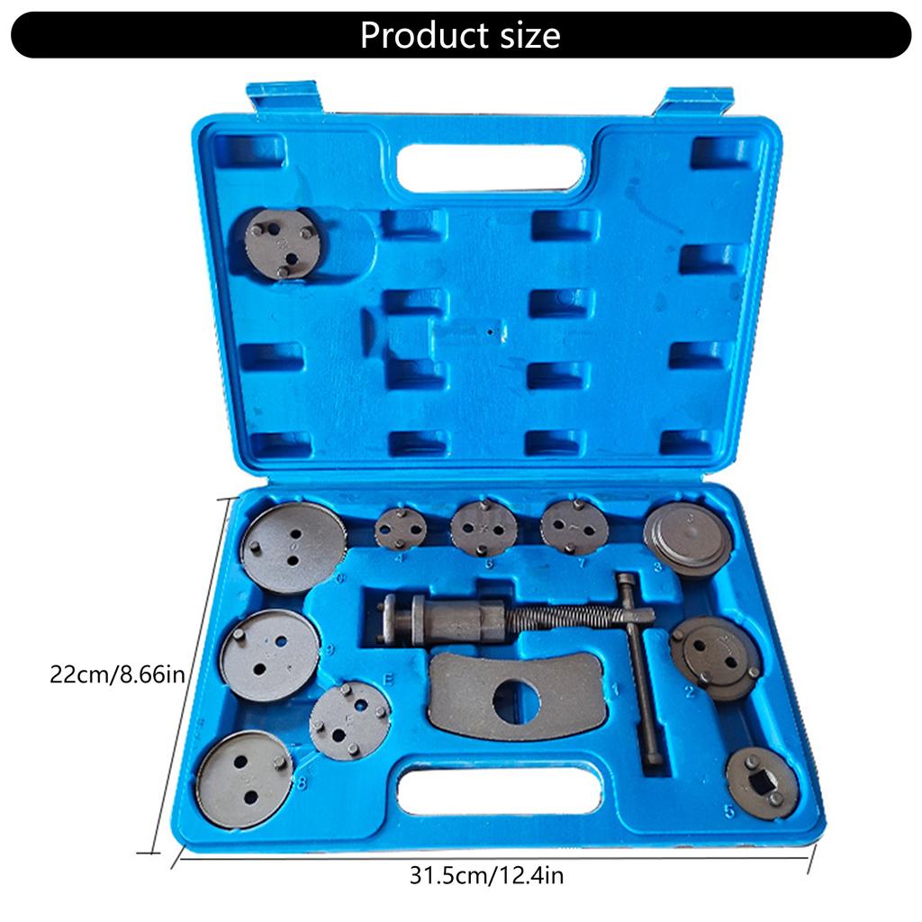 Multifunction 12pcs Brake Caliper Service Tool Set Precisions Steel Piston Compressor with Storage Box for Car Maintenan