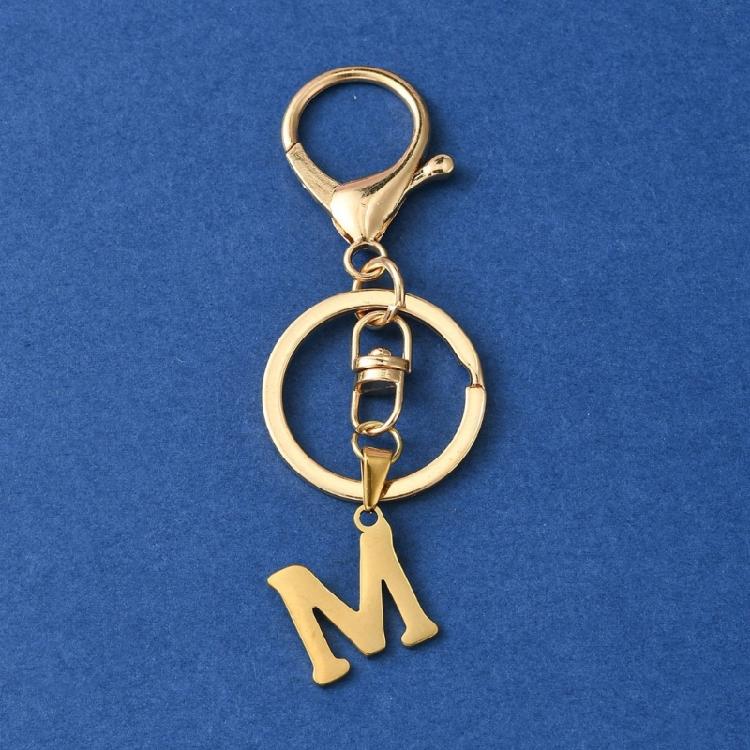Elegant Keychain Letter Shape Stylish Key Holder Unique Key Ornament Stainless Steel Texture Perfect for Party and Daily