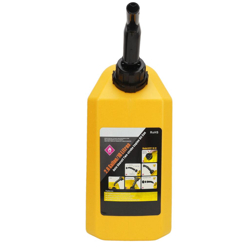 10L Fuel Oil Storage Tank Static Free Shockproof Auto Shutdown Safe Portable Gasoline Tank for RV Camper SUV Speedboat