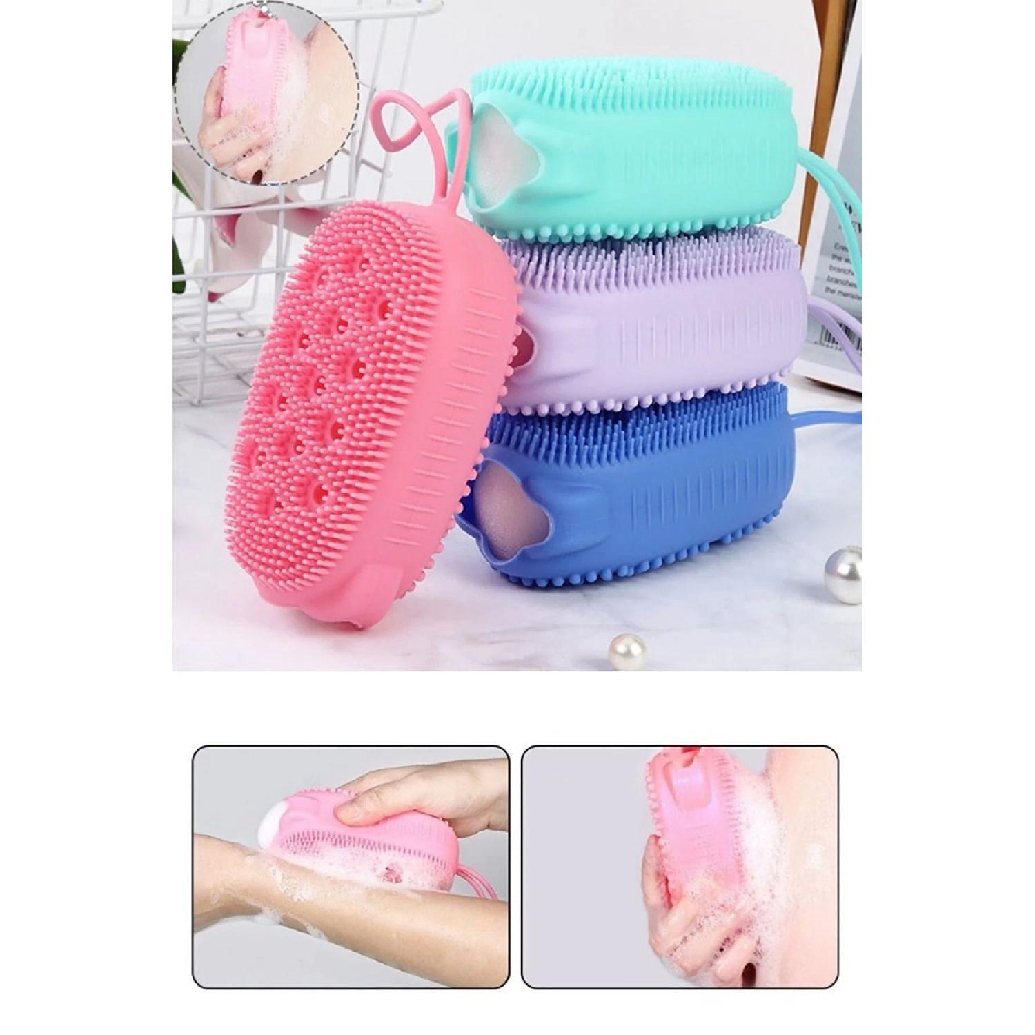 

Double Sided Bath Shower Back Scrub Silicone Shower Body Scrub Shower Brush Silicone Back Scrub Washcloth