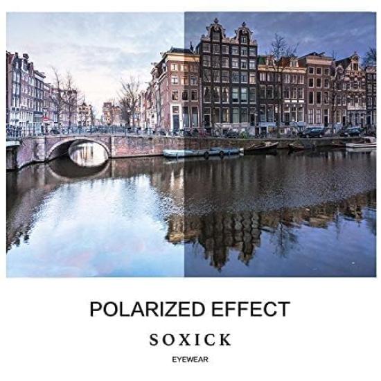 SOXICK Driving UV400 Day and Night for and Golf Clip-on Sunglasses, Color-Changing, Photochromic, Polarized, Clip-on, Ultra-Lightweight, Protection,