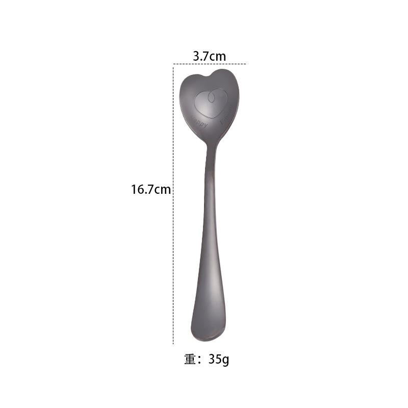 1PCS Heart Shaped Couple Spoon Creative Stainless Steel Coffee Tea Dessert Stirring Spoon LS