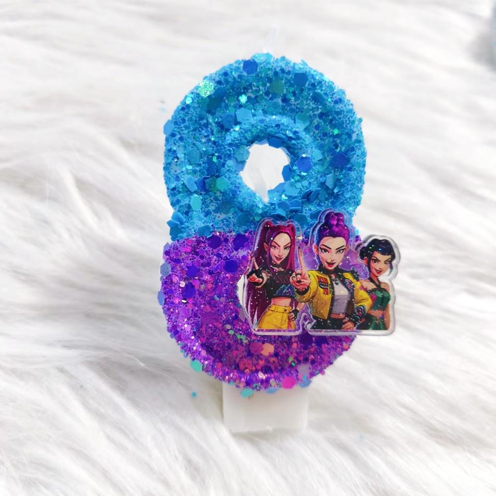 New 0-9 Number Birthday Candles Original Two Color Gradual Change Anime Style Birthday Cake Digital Party Candle Decoration