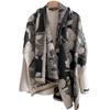 Striped Printing Contrasting Colors, Double-Sided Imitation Cashmere Scarf, Winter High-End Warm Shawl Women