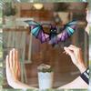 Premium-Halloween Bat Stained Glass Suncatcher Window Hanging Acrylic Wall Art Suncatcher Decoration Ghostss Festival Colorful