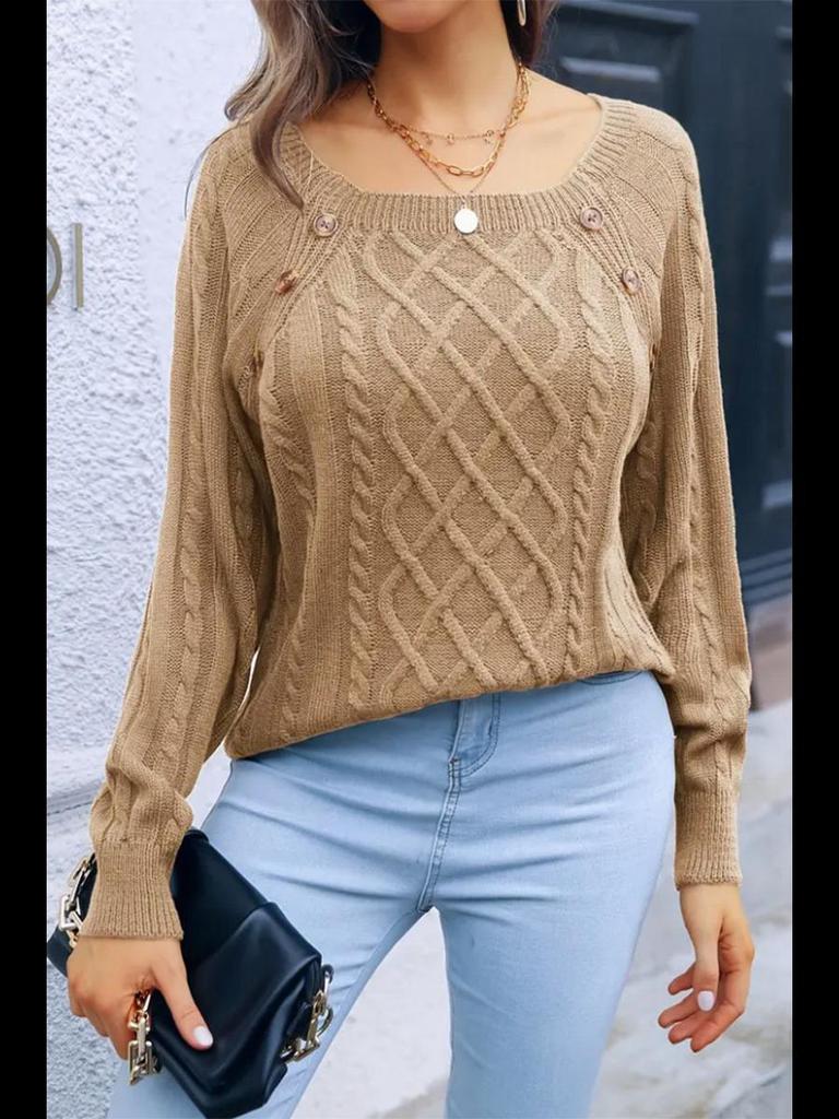 Women's Large Size Winter Casual Suit - European & American Style Knitwear Sweater