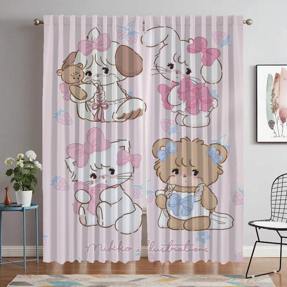 Curtains for Living Room Curtain Mikko Home Interior Curtains 2 Pieces Partition Halloween Decoration Shades Tulle for Bedroom