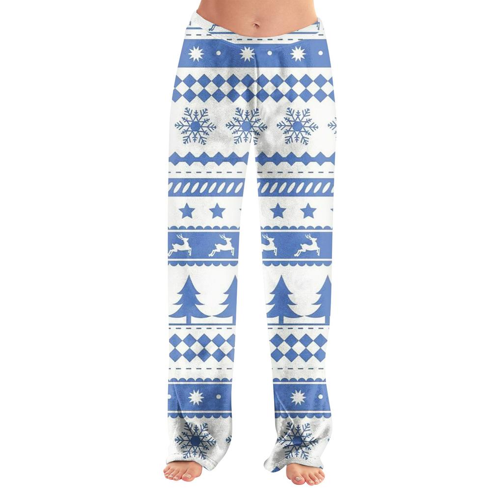 Women  Winter Plaid Pants Full Length Long Trousers Sports Pants