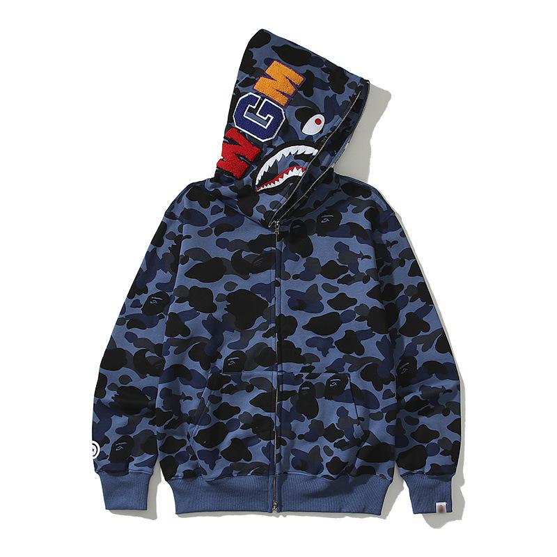 Trendy APE Hooded Sweatshirt - Shark Camouflage Zipper Jacket, Parent-Child Version