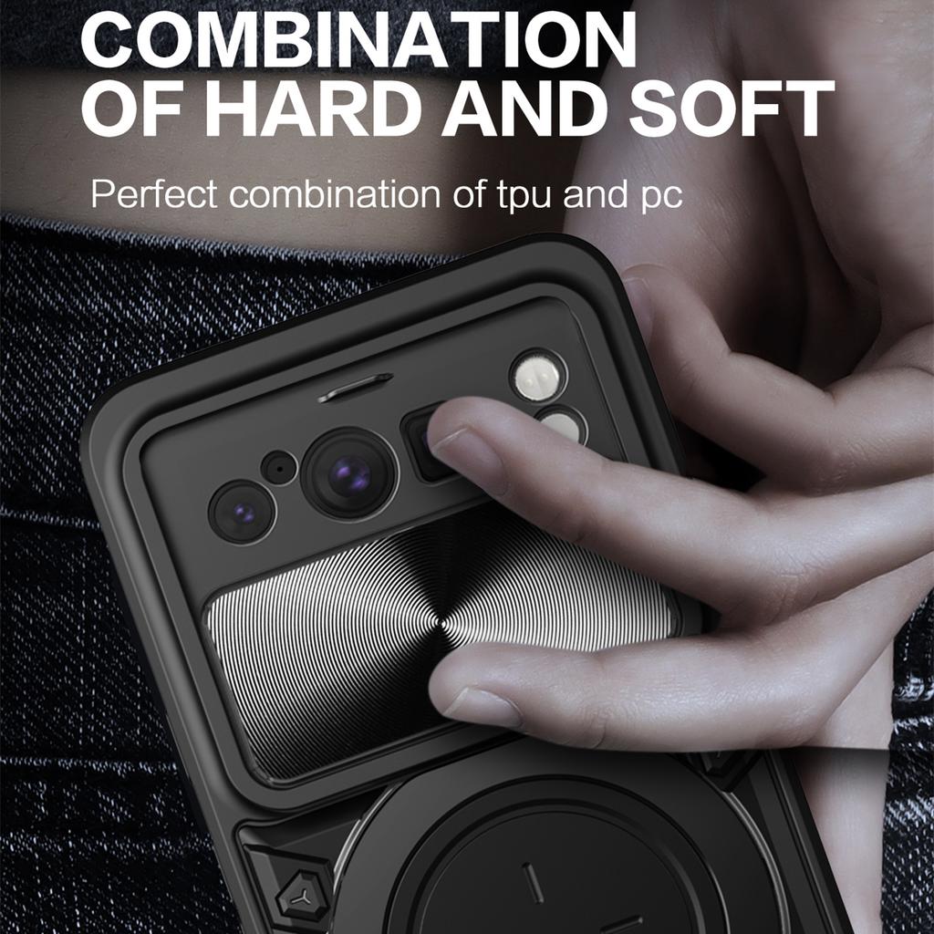 Slide Camera Lens Case For Google Pixel 8 Pro Pixel 8 Military Grade Bumpers Magnetic Armor Ring Fall Shock Protection Cover