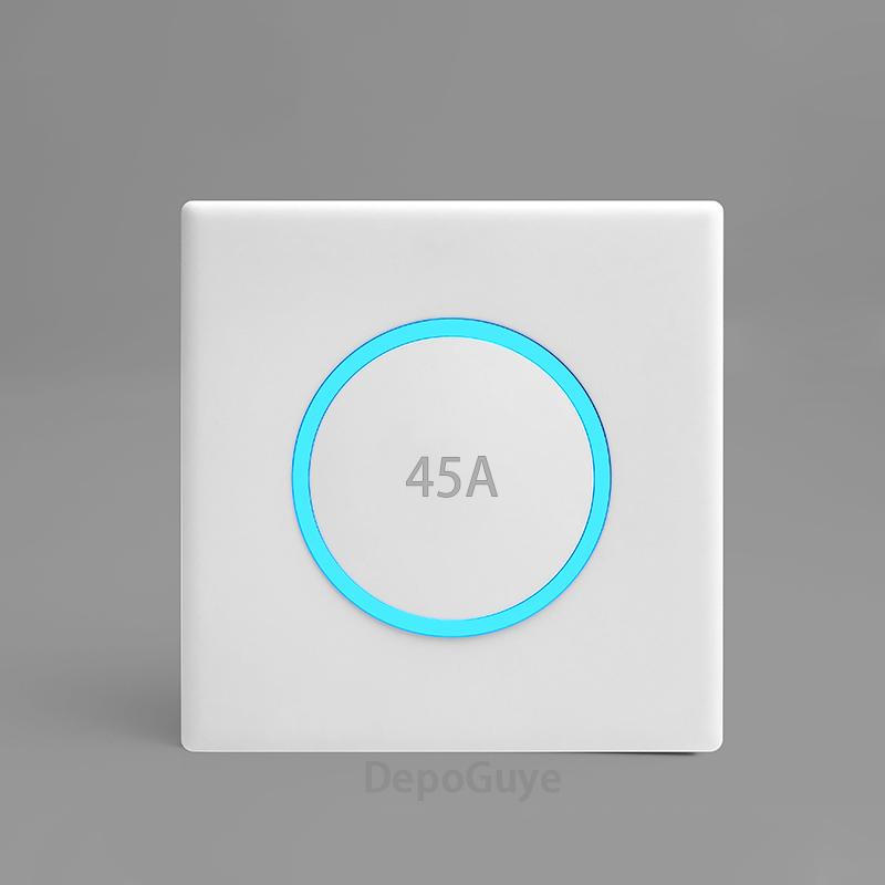 White 1 2 3 4 Gang Button Light Switch Panel Blue LED Indicator,UK Standard Wall Socket Universal Dual 3Pin USB C Power Outlet