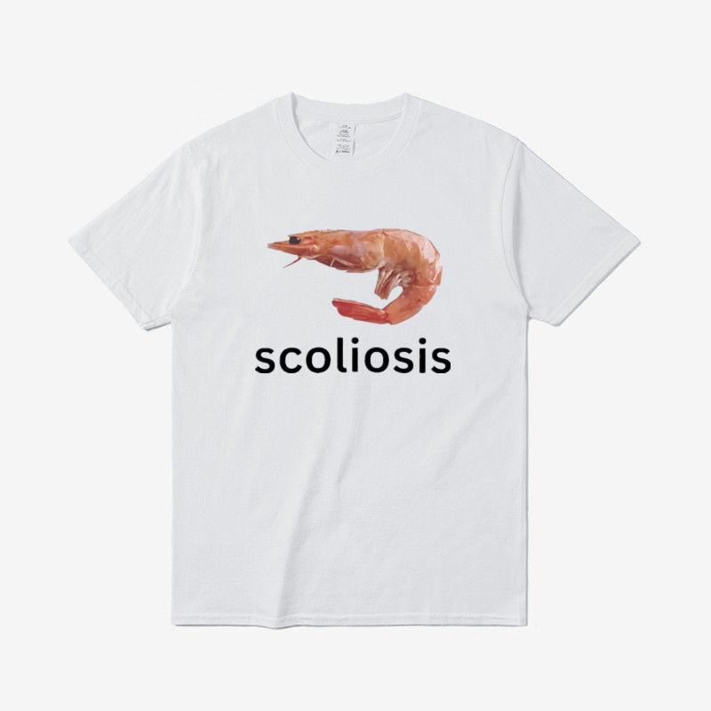 Fun Shrimp Men's Print T-Shirt Summer Vintage Kawaii Surfing Beach T-Shirt Unisex Breathable Casual Top