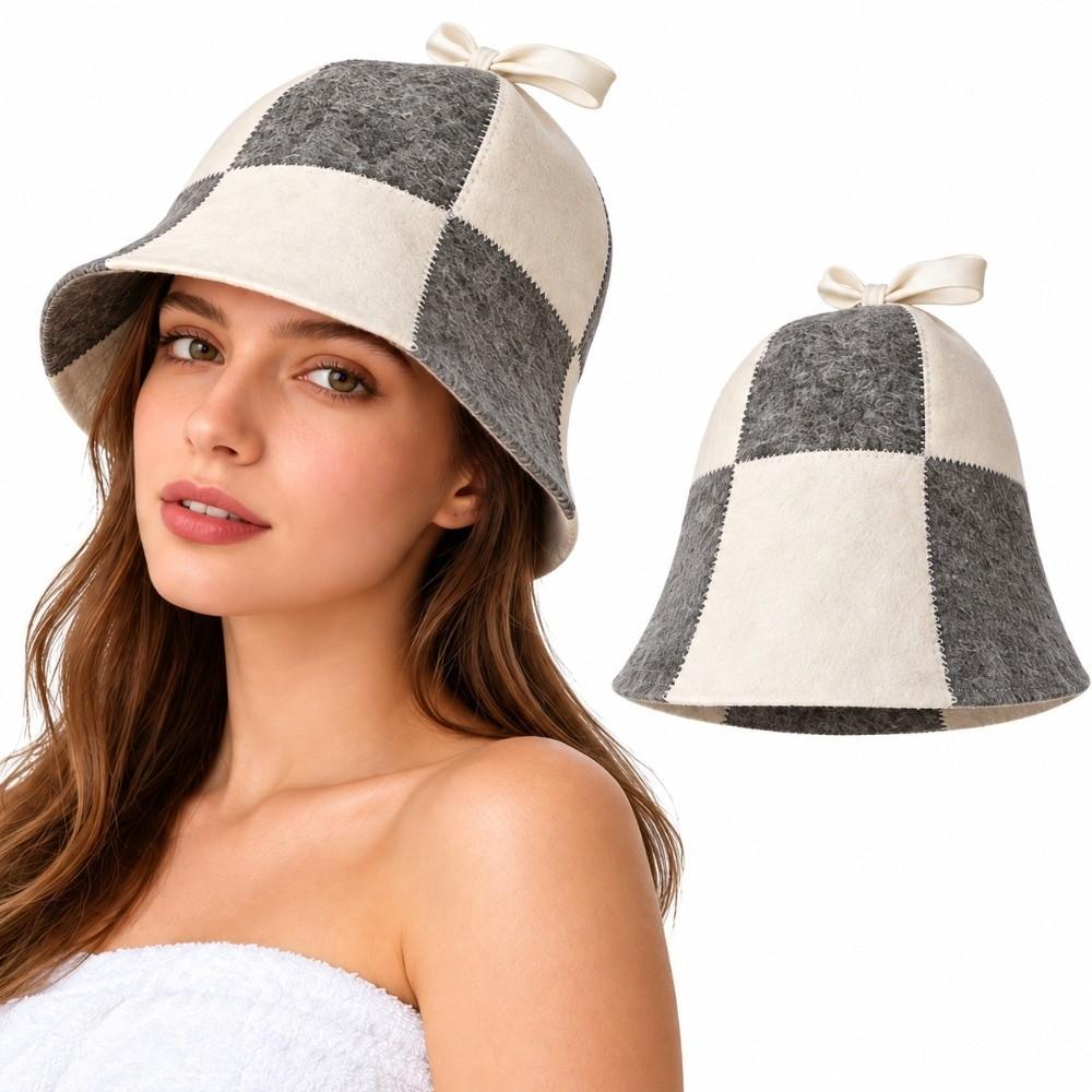 Felt Sauna Hat Leaf Pattern Steam Room Cap Gifts Felt Sauna Cap Unisex