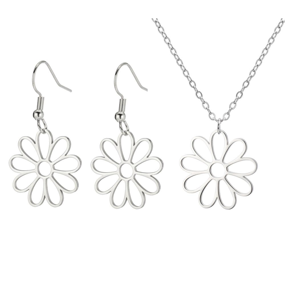 My Shape Flower Filigree Earrings for Women Girls Stainless Steel Drop Earring Hollow Flower Earrings Jewelry Girlfriends Gifts