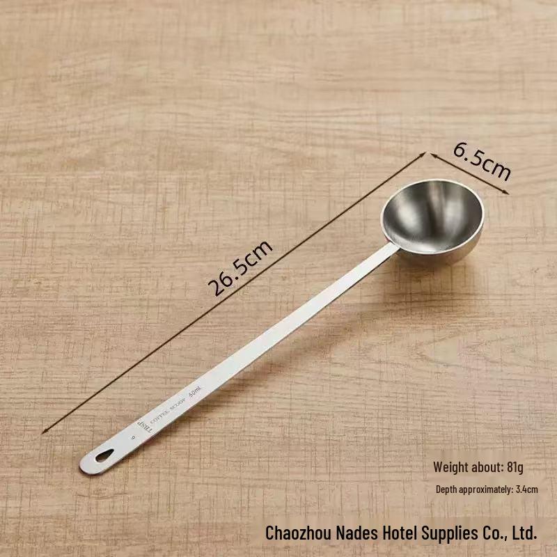 304 Stainless Steel Thickened Measuring Spoons Set with Long Handles, 50ml Cup, 40ml Spoon, for Baking and Seasoning.