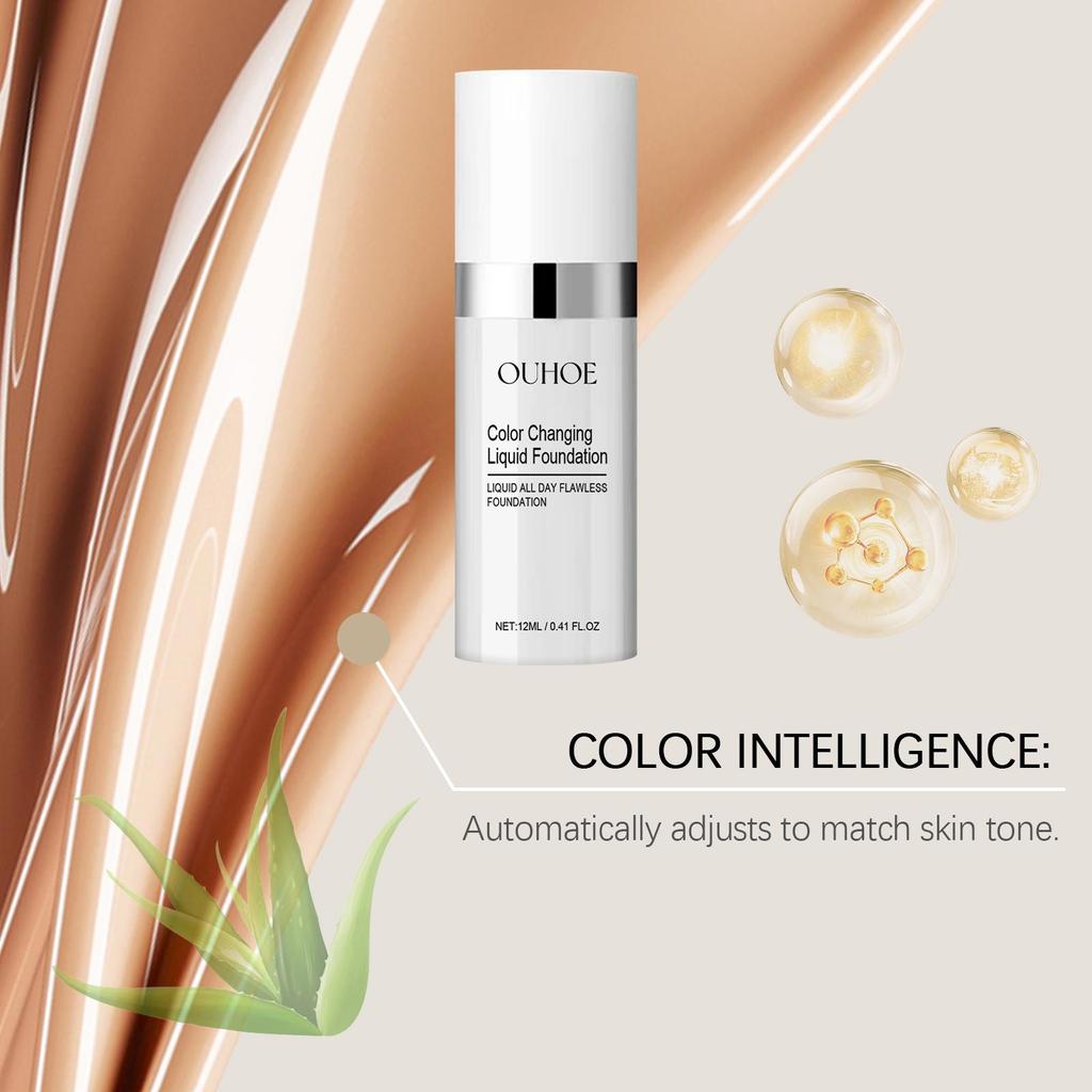 OU HOE Color-Changing Liquid Foundation Brightening Natural Concealing Moisturizing Liquid Foundation