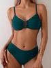 2025 Solid Color Two-Piece Bikini European & American Style
