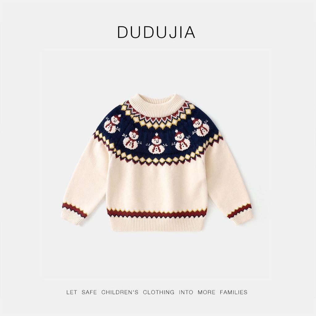 Dudujia Baby Red Sweater - Winter Knitwear for Boys, Festive New Year Collection