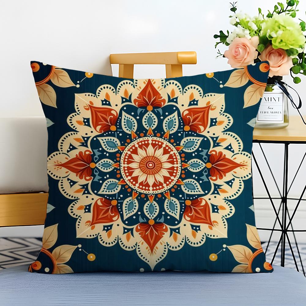 Boho Pattern Cushion Cover Washable Linen Pillowcase Soft  for Sofa Bed Cozy Home Room Decor