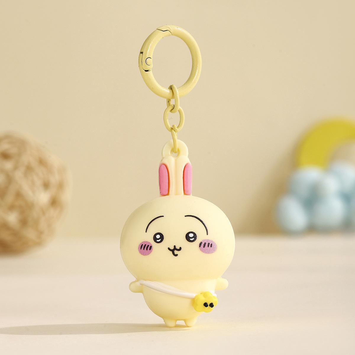 Kawaiijiyi PVC 3D Figuur Schattige Usagi Hachiware Ushachi Cartoon Hanger Tas Hanger & Perfecte Cadeau Tas Hanger beige