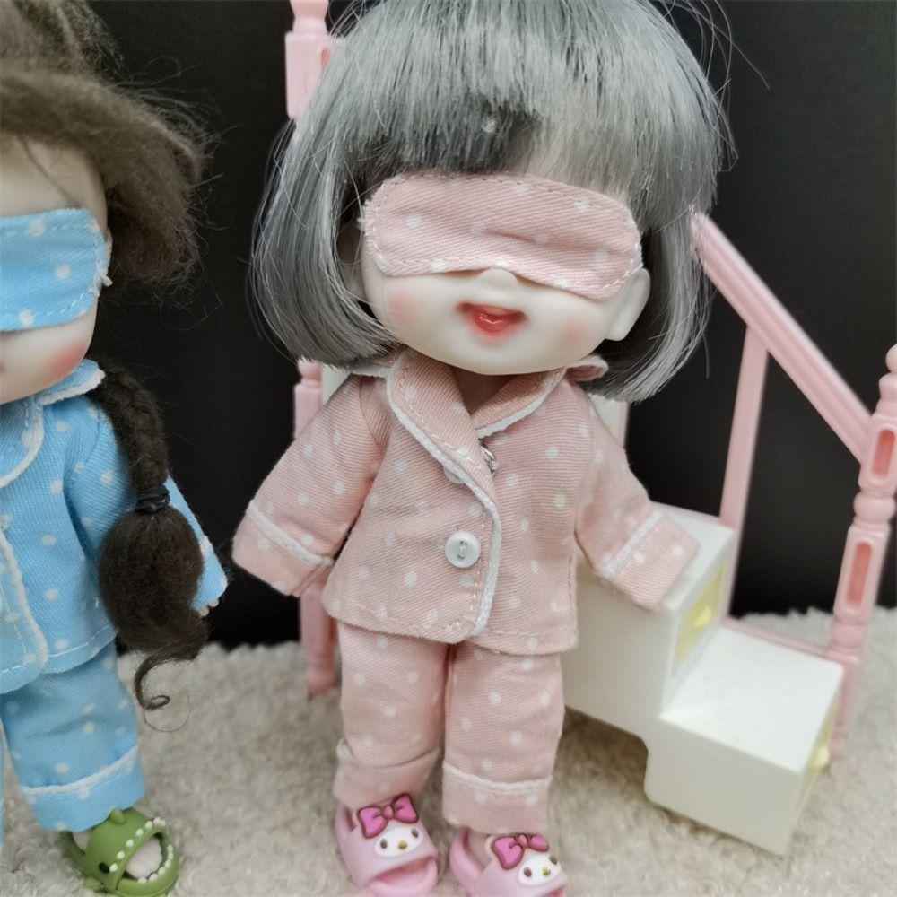 Dress Up Doll Pajamas Eye Mask Obitsu 11 Clothes Playing House Ob11 Sleep Clothes  Girl Gift