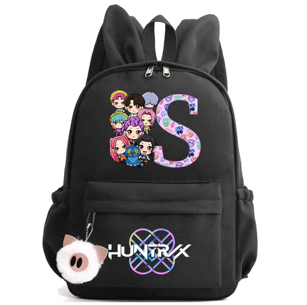 Anime 26 Englische Buchstaben K-Pop Bedruckter Rucksack Student Teenager Student Schultasche für Junge Mädchen Schultasche Kindergeschenk Damen Große Kapazität Reisetasche