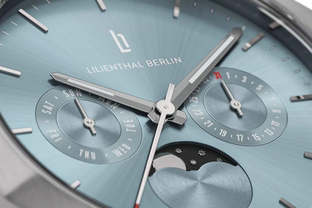 Lilianthal Berlin Brun Månfas Dag Datum Tillverkad i Herrklocka, Tyskland, OM2-001-CB046AB