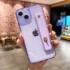 Fluorescent Color Transparent Wrist Strap Phone Case For Iphone 13 12 11 Pro Max X Xr Xs Max 7 8 Plus Se 20 Soft Silicone Cover