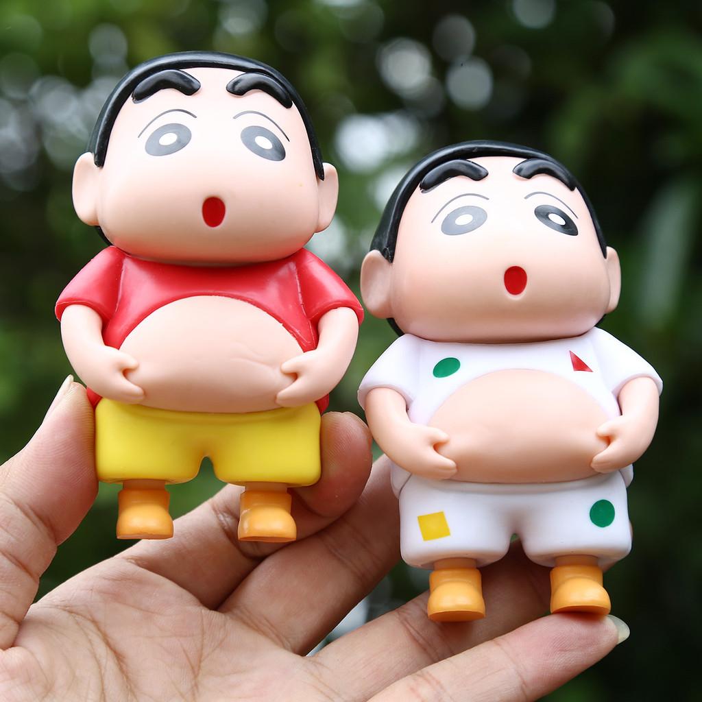 6pcs Creative Crayon Shin Chan Pinch Belly Model Pendant Set For All Ages