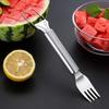 1-5PCS 2-in-1 Stainless Steel Fruit Cutter Watermelon Fork Slicer Portable Kitchen Tool for Home Party Camping