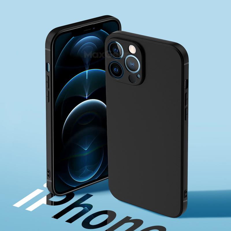 Matte Ultra Thin Silicone Case For Iphone 12 13 11 Pro Max 13 Mini X XS Max XR 7 8 6 S 6S Plus SE 2020 Soft TPU Black Back Cover