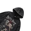 American Retro Fun Cartoon Direct Injection Printing Hoodie Men And Women Oversize Washed Hooded Sweater