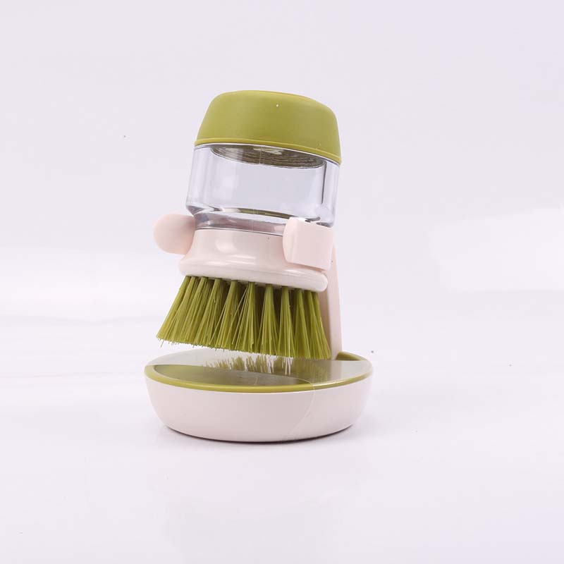 Creative Soap Dispenser + Hydraulic Pot Brush Kitchen Degreasing Brush Dishwashing Brush Squeeze Pot Dishes Household Cleaner Dishwashing Brushes