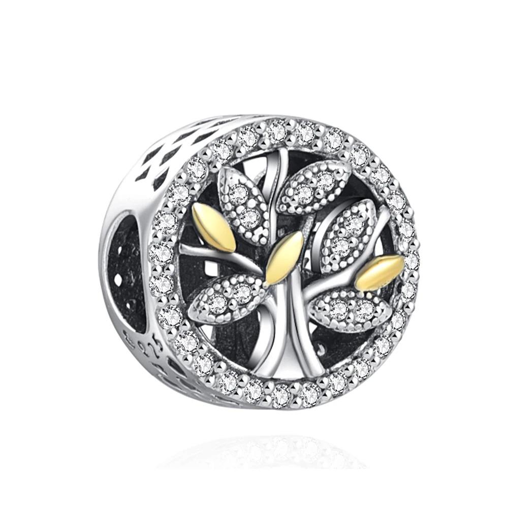 925 Silver Charm Family Tree Sunflower House Pendant DIY Bracelet Jewelry Gift for Women Fashion Trendy