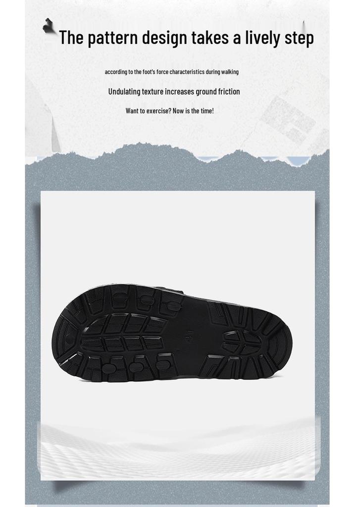 Men's Adjustable Velcro Flip-Flops - Thick Sole, Squishy, Non-Slip, Odor-Resistant for Outdoor Summer Wear