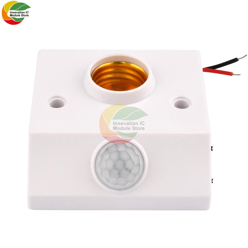 

Motion Sensor Light Socket Adapter Holder with Infrared Sensor 110-240V E27 LED Bulb Base Human Body Induction білий